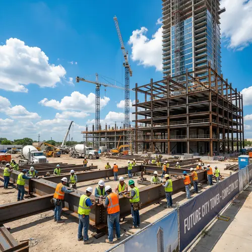 Skyscraper Construction Framework | Builders at Work