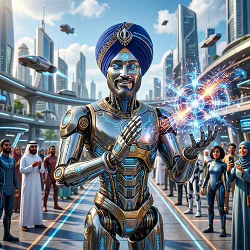 Futuristic Sikh Robot: Modern Technology Meets Cultural Heritage