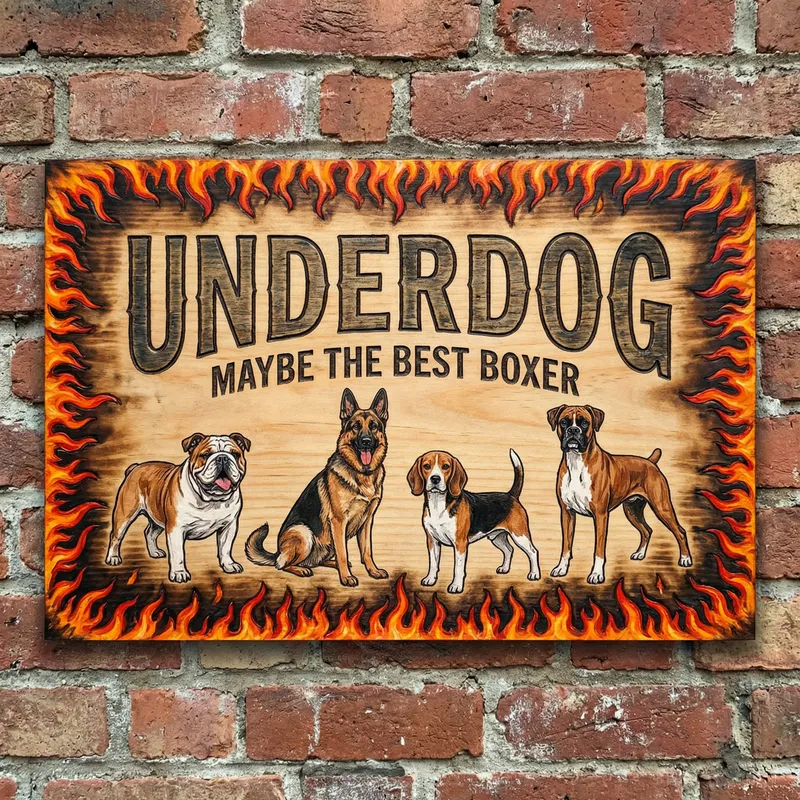 Underdog: The Best Boxer with Flames and Dogs Underdog: The Best Boxer with Flames and Dogs