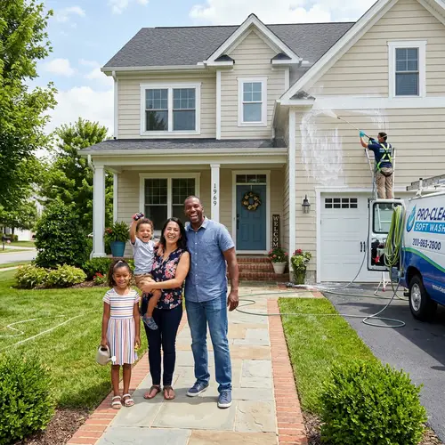 Happy Family Soft Washing Their Home