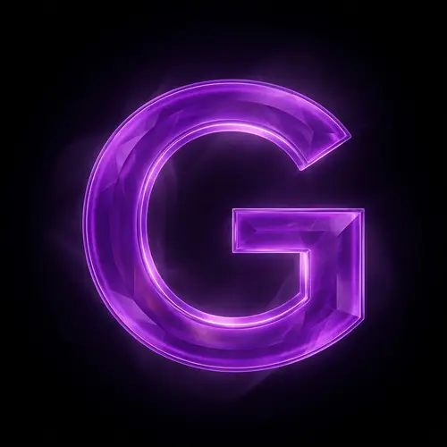 Purple Letter 'G' on Black Background