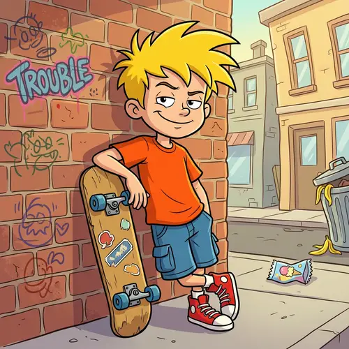 Bart Simpson with Skateboarder