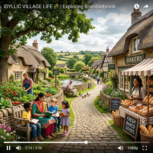 Idyllic Rustic Village Scene with Diverse Villagers | Quality of Life Vlog