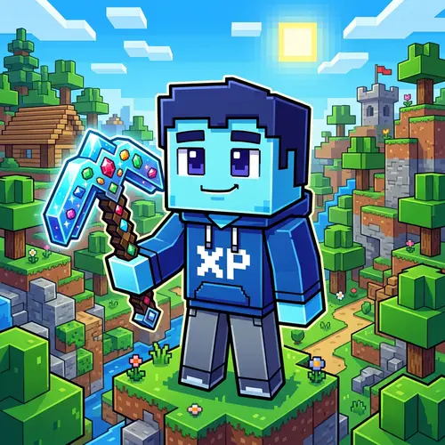 Blocky Game Character YouTube Avatar Design