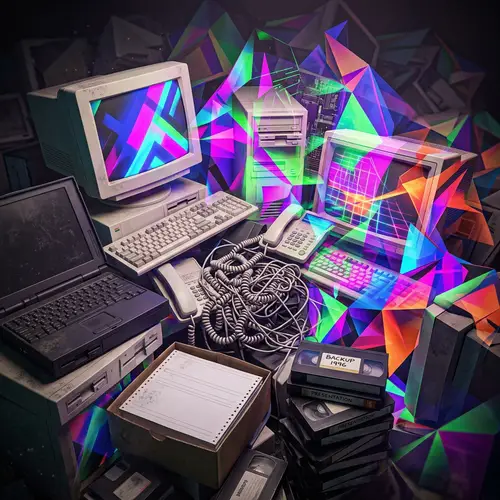 Obsolete IT Equipment Abstract Imagery
