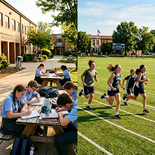 Vibrant Morning on Campus: Focus and Energy
