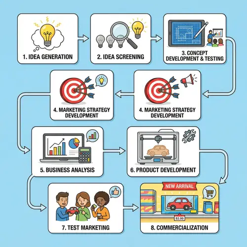 8 Stages of New Product Development Flow: From Idea Generation to Commercialization
