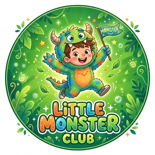 Animated Boy Monster Logo - Green Background