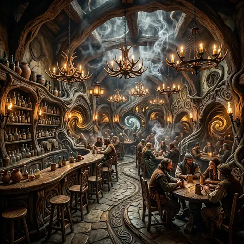 Surreal Ancient Tavern Interior | Antique Furniture & Unique Atmosphere