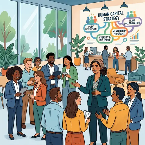 Diverse Business Strategy Illustration for Human Capital Management