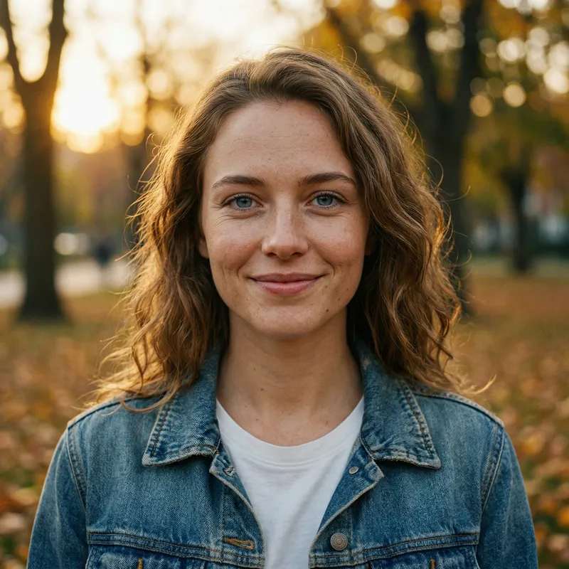 Portrait of a Young American Woman in Autumn