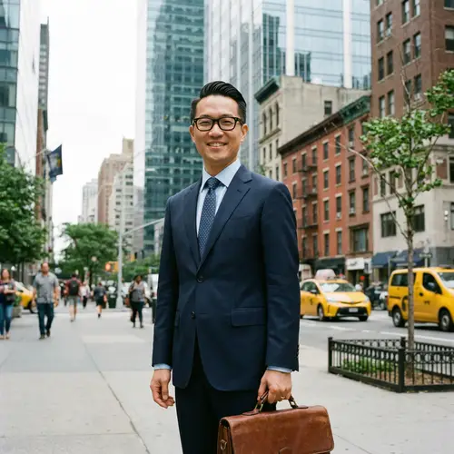 Professional Asian Man in Cityscape | Urban Business Portrait