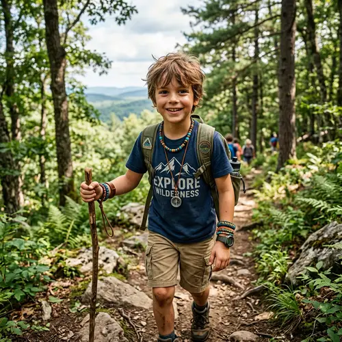 Adventurous Boy with Brown Eyes and Fun Accessories