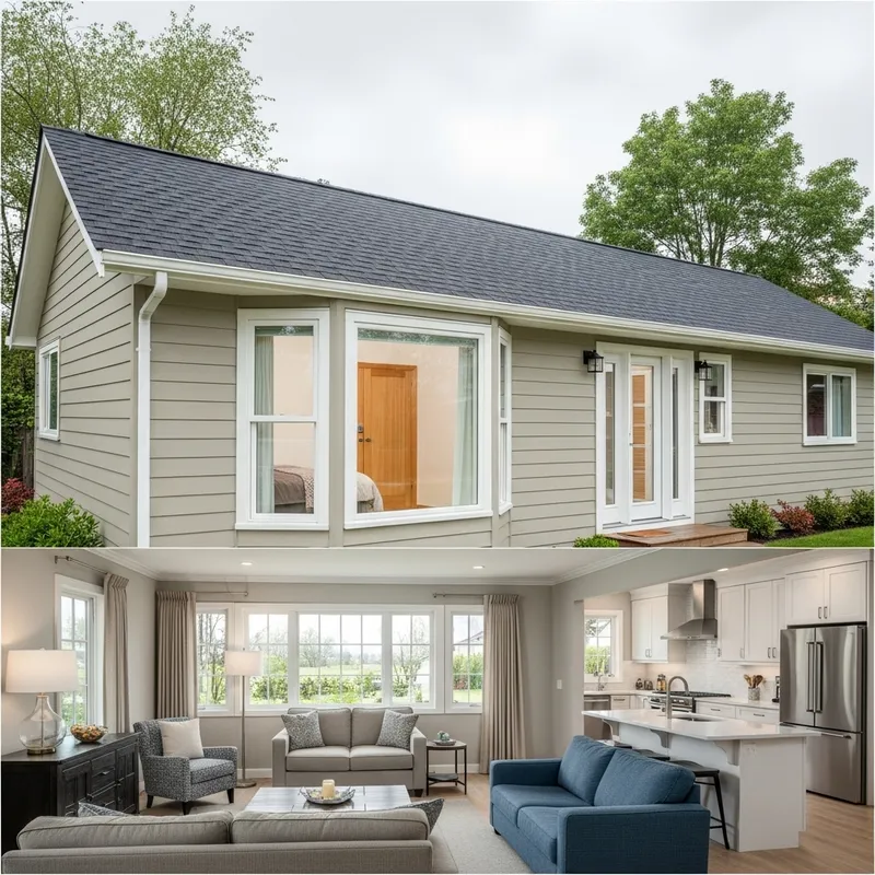 Single-Story House with 2 Bedrooms and Open Kitchen