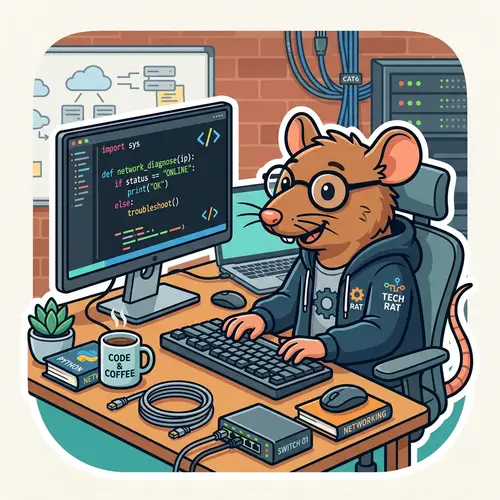 Humanized Rat IT Professional - Minimalist Vector Graphic