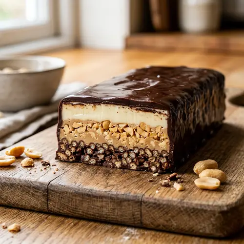 Luxury Chocolate Bar with Creamy White Filling and Peanuts