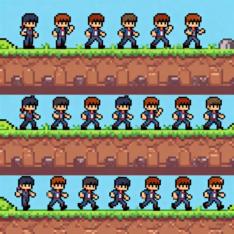 Pixel Art Game Sprite Sheet for Indie Games