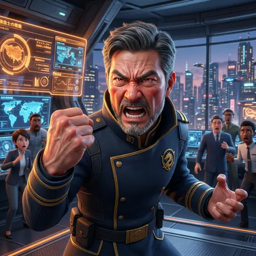 Angry 3D Animation of Pol Pot in Pixar Style