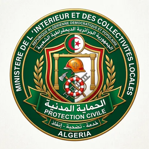 Algerian Civil Protection Emblem | Public Safety & Rescue Symbols