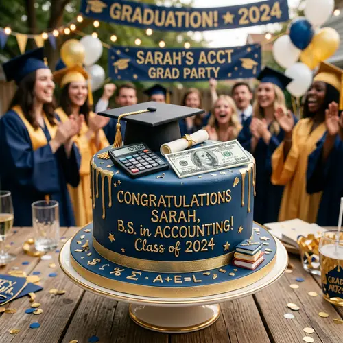 Graduation Cake for Accounting Degree Celebration