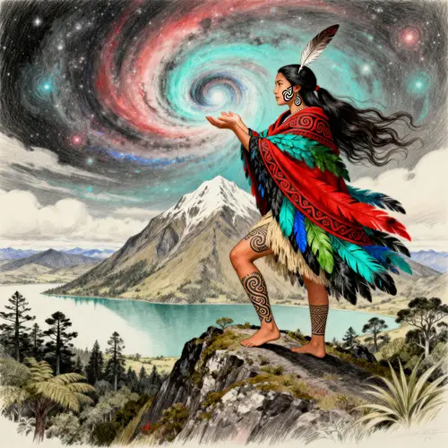 Regal Maori Princess: A Pencil Drawing of Heritage