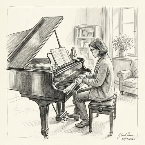 Sketch with Piano - Creative Music Artwork
