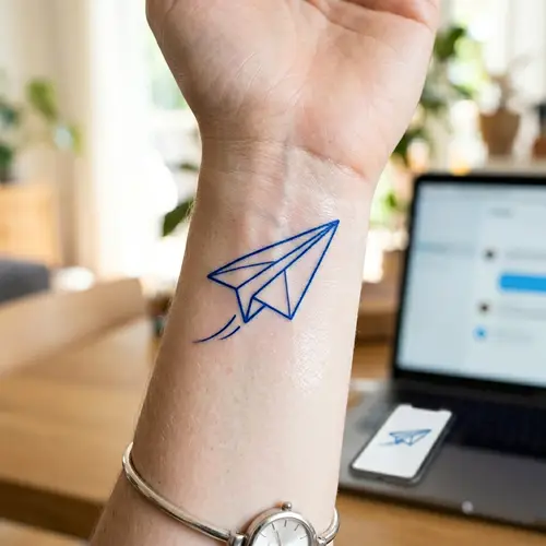 Telegram Messenger Logo Tattoo Design