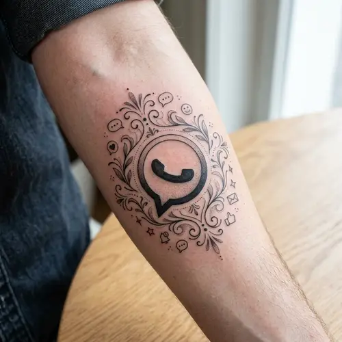 Tattoo Design Featuring Popular Messaging App Logo