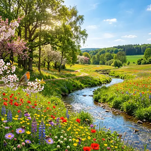 Vibrant Spring Flowers in Nature's Beauty