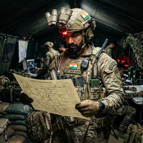 South Asian Special Forces Soldier with A3 Paper