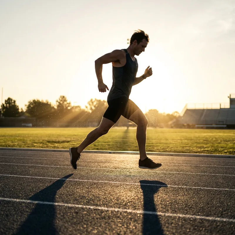 Silhouette of a Passionate Runner under Sunlight