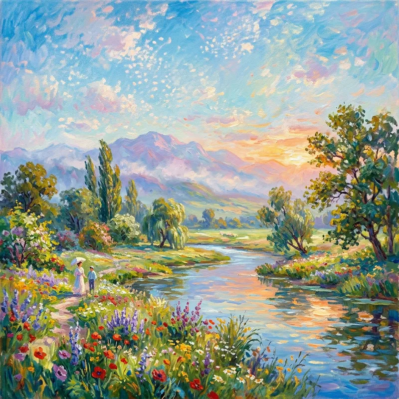 Dreamy Impressionist Landscape | Sunlit Colors & Airy Spaces