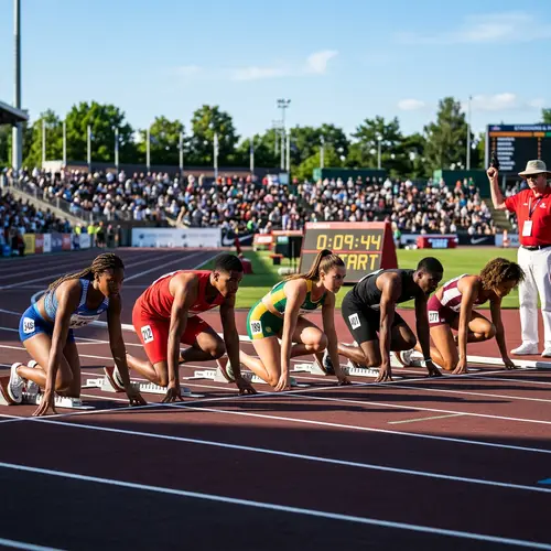 Athletes Starting Line Sunshine