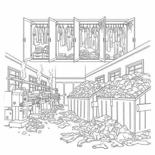 Confronting Fast Fashion Waste: A Black-and-White Narrative