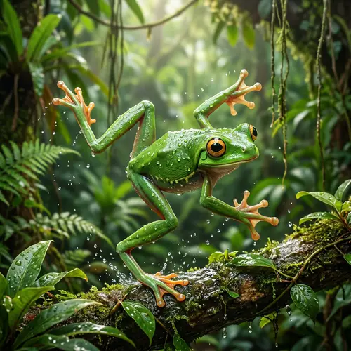 Graceful Green Frog Dancing in Joy | Mystical Jungle Beat
