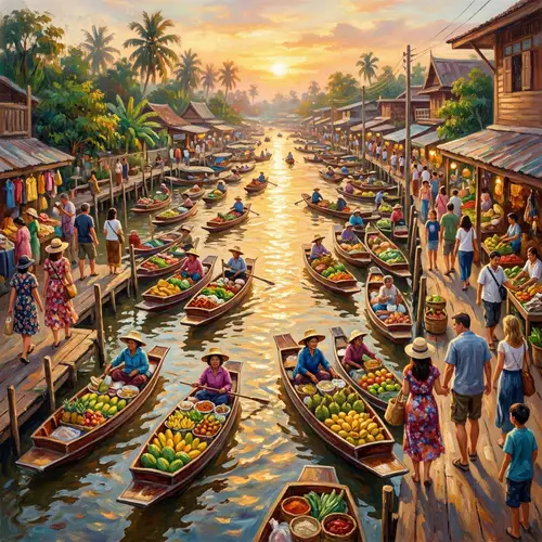 Enchanting Floating Markets in Thailand: A Glittering Reflection