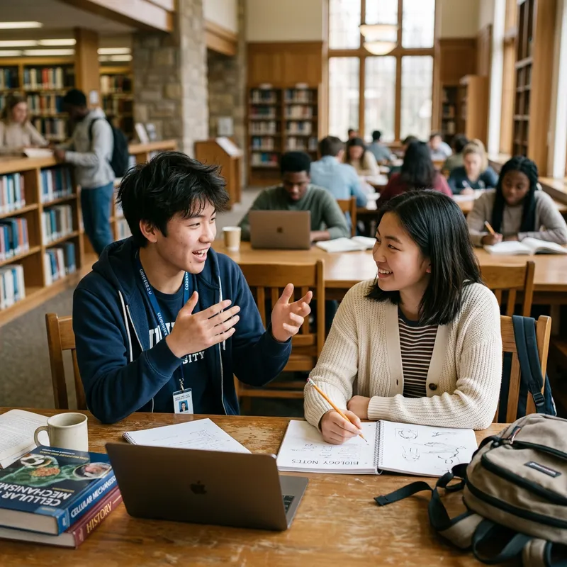 Passionate East Asian Teenage Boy Sharing Concept with Girl at University Passionate East Asian Teenage Boy Sharing Concept with Girl at University