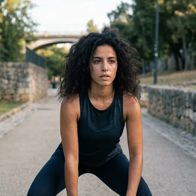 Dynamic Workout: Portuguese Woman in Sportswear
