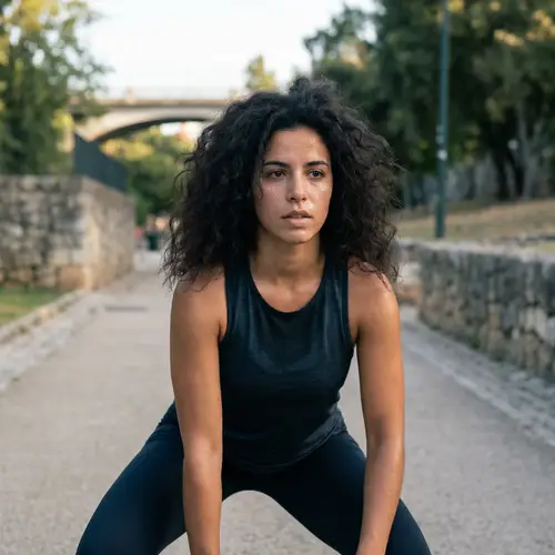 Dynamic Workout: Portuguese Woman in Sportswear