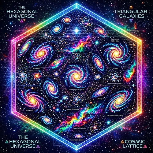 Hexagonal Universe in Isosceles Triangles - Cosmic Geometric Scene