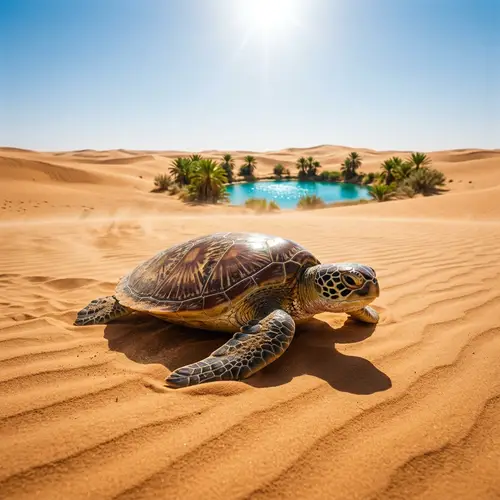 Turtle Discovers Oasis in Arid Desert | Wildlife Adventure
