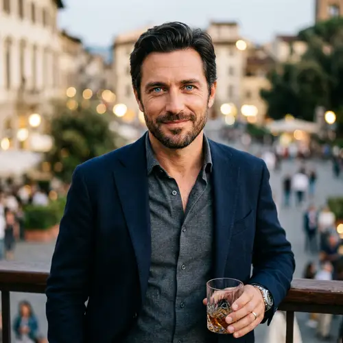 Charming Man with Sky Blue Eyes