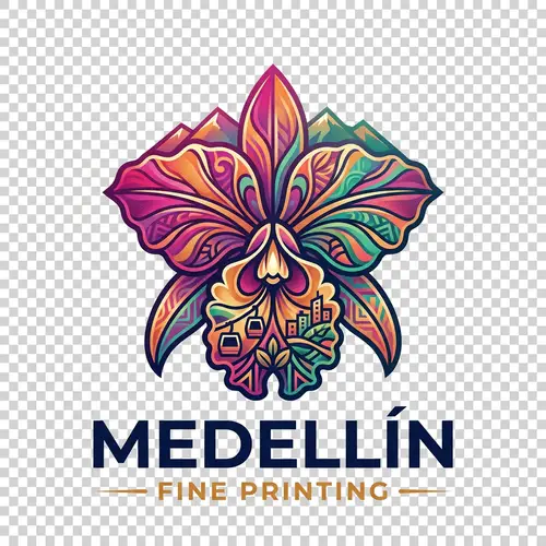 Colorful Medellin Orchid Logo Design