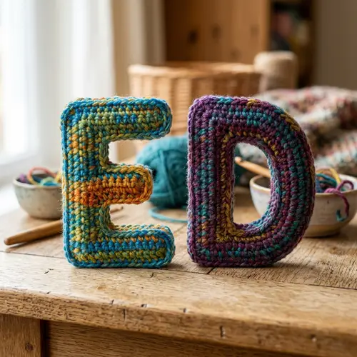 Crochet Letters E and D with Yarn
