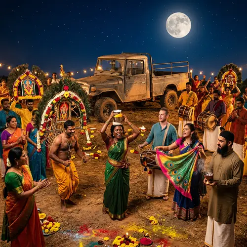 Diverse Thaipusam Festival Celebration by Moonlight
