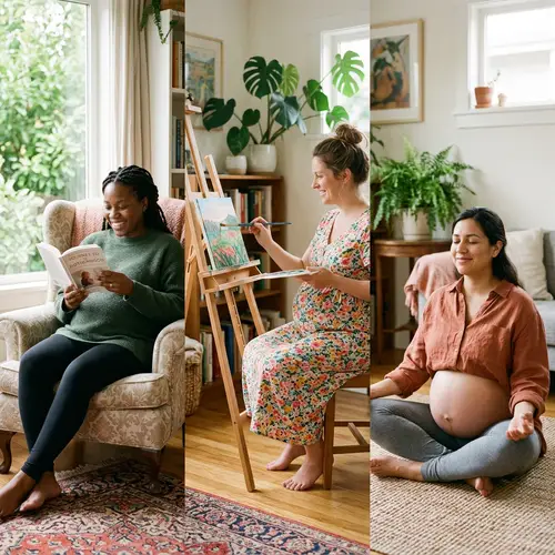 Pregnant Women Embracing Serenity and Joy