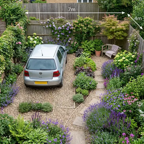 Cost-Effective Garden Design with Car Parking