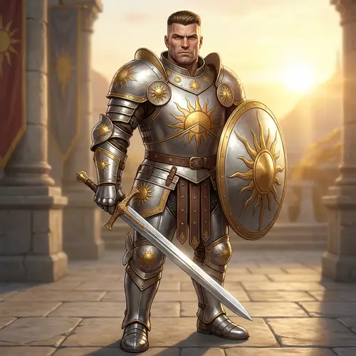Lathander Paladin Full Body Character Design