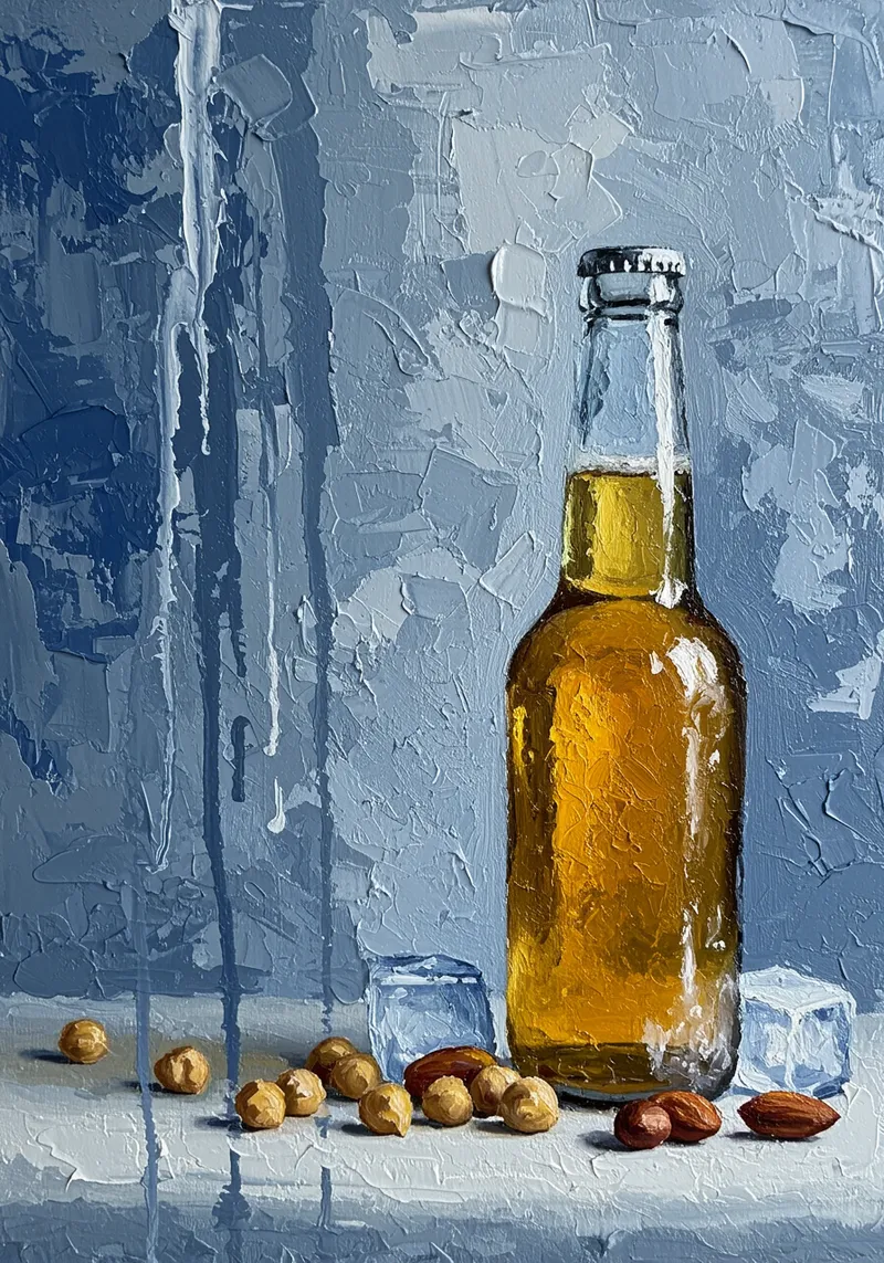 Charming Beer and Snack Art: An Impressionist Perspective