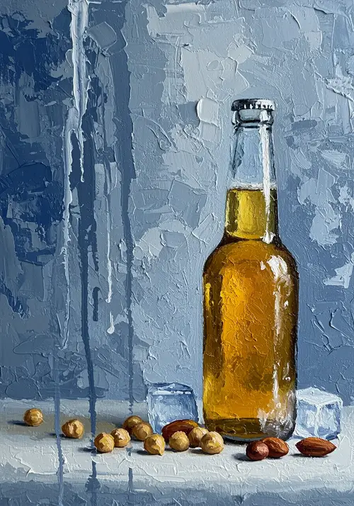 Charming Beer and Snack Art: An Impressionist Perspective